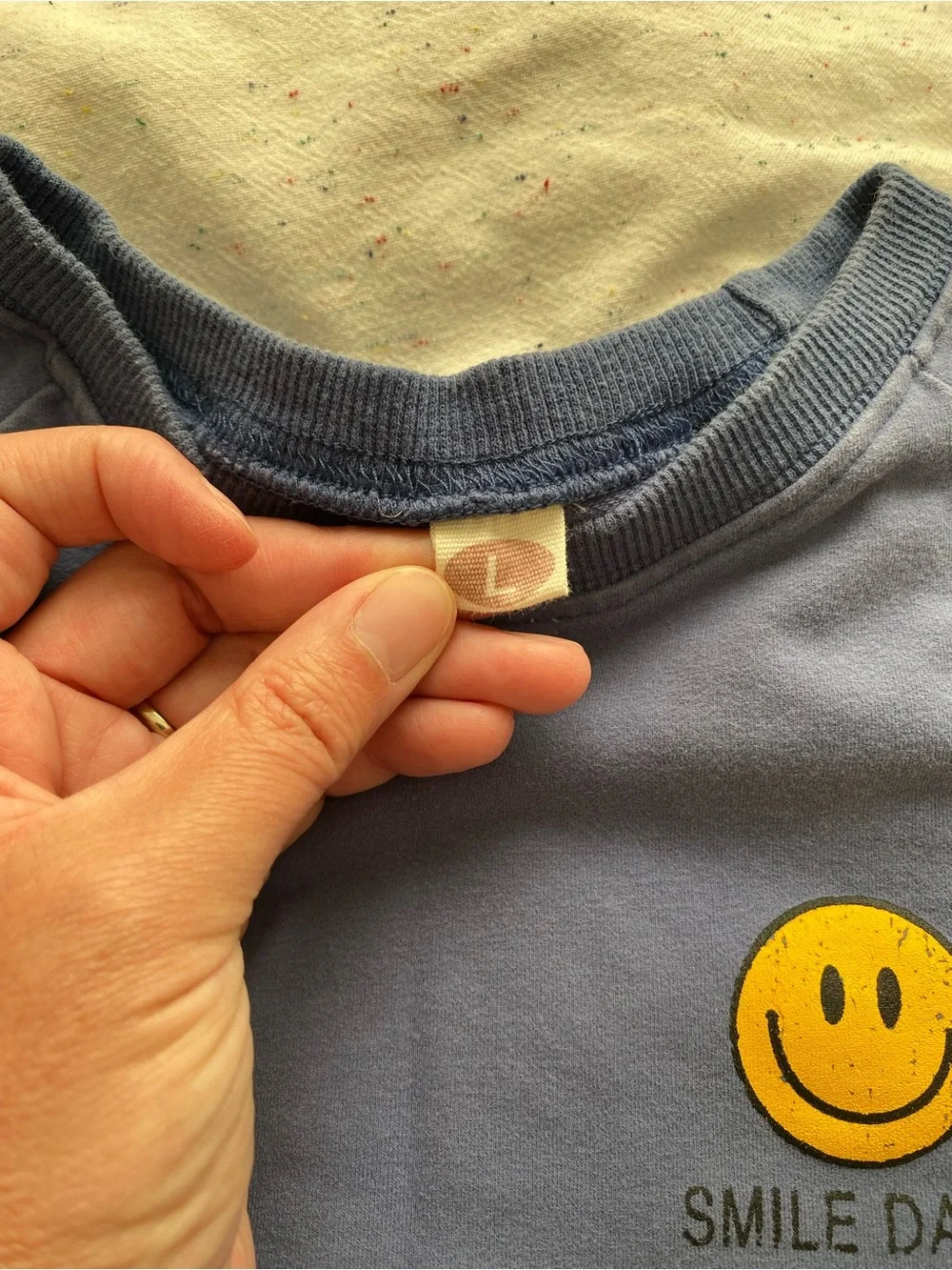 Blue Smiley Face Romper One Piece Baby Coverall Size L